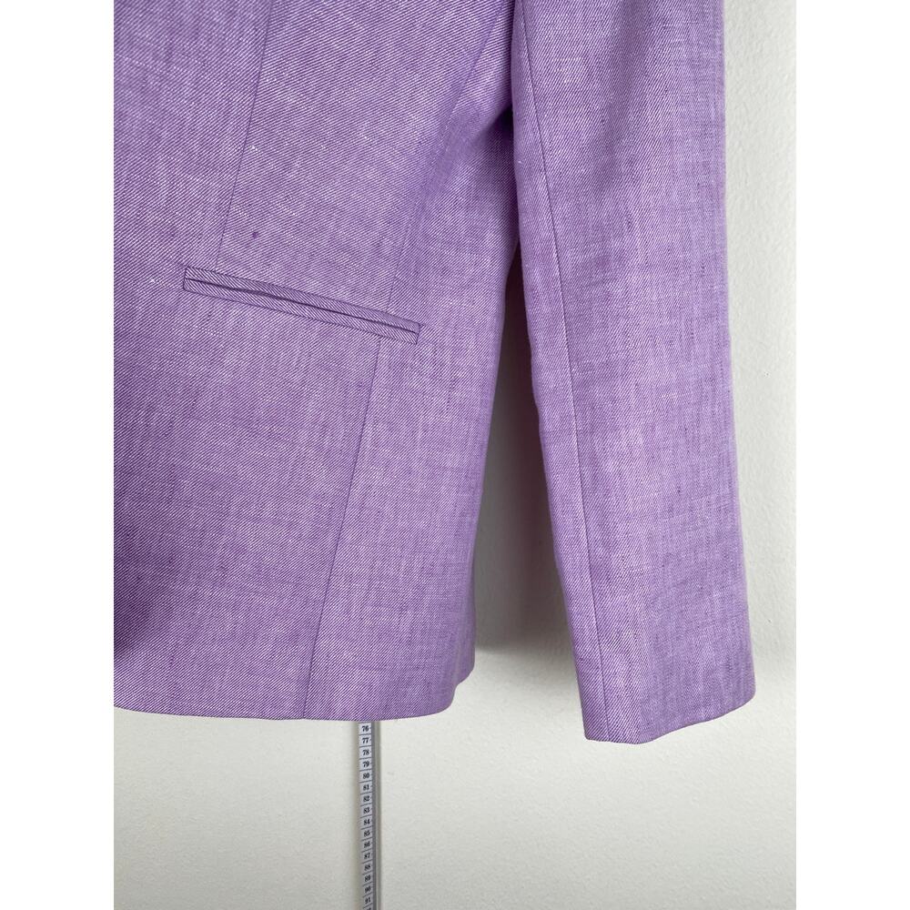 J.Crew Parke Linen Blazer Lilac Stretch Career Jacket Size 4 - Picture 11 of 14